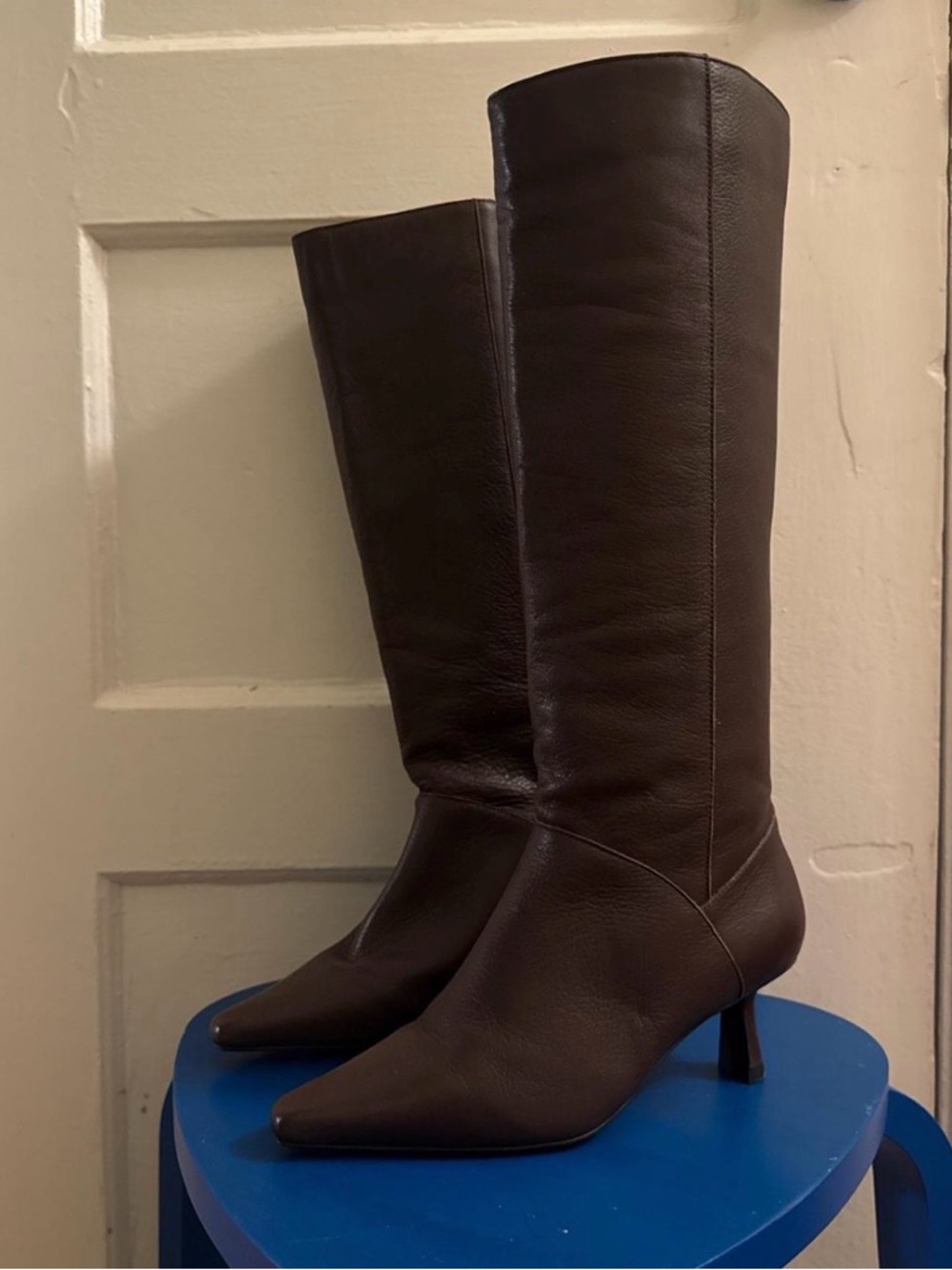 INTENTIONALLY BLANK brown leather knee-high Eff Boots